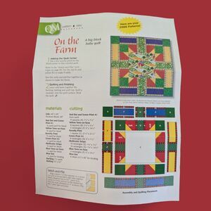 QM Pattern Easy On the Farm Baby Quilt Zoo Parade 80's Vintage Stitch and Flip